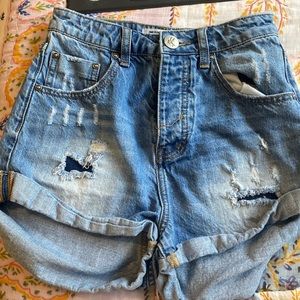 One Teaspoon blue denim shorts